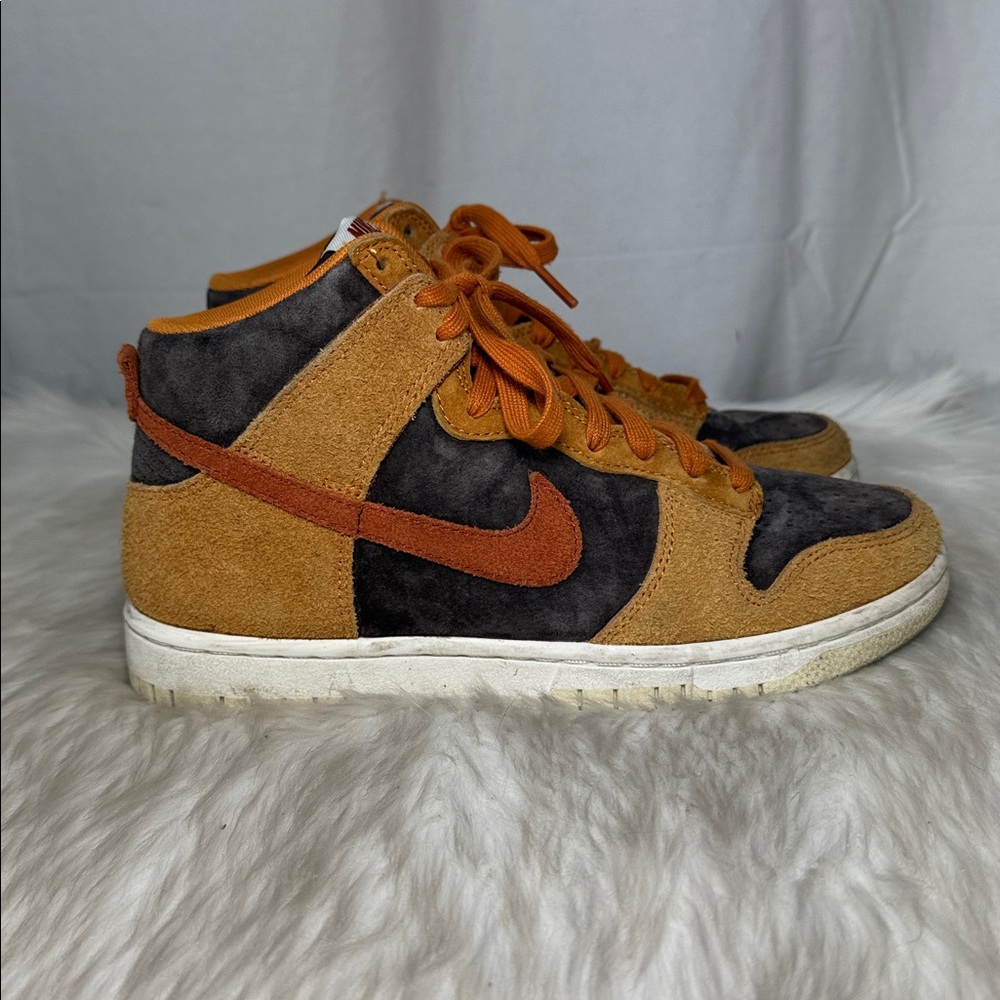 Nike Dunk Men's High-Top Sneakers Orange/Grey Sz 39/US 6.5 - Picture 4 of 6